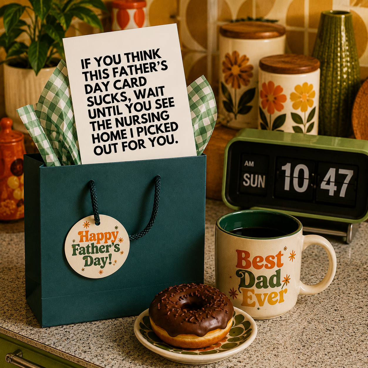 Funny Father's Day Card for Dad — Nursing Home Joke Threat A2 Card