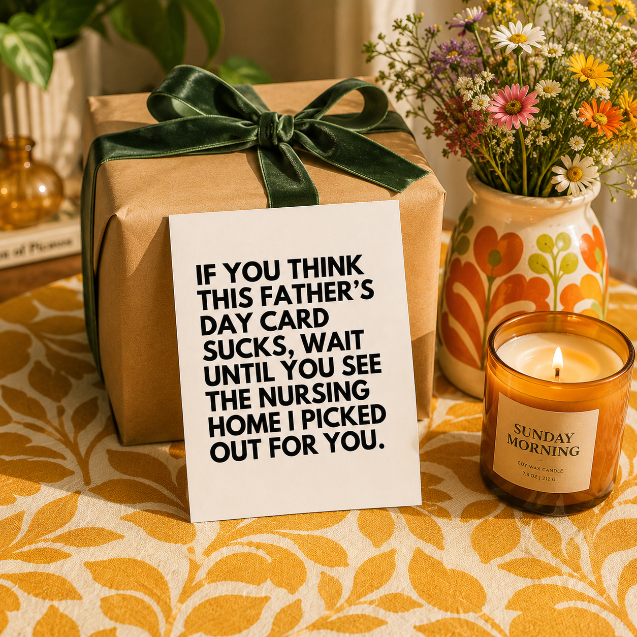 Funny Father's Day Card for Dad — Nursing Home Joke Threat A2 Card