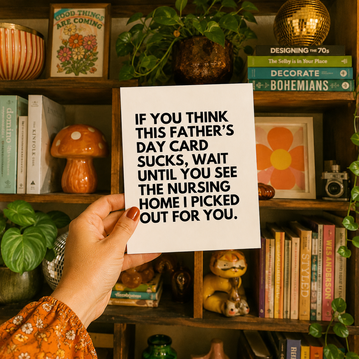 Funny Father's Day Card for Dad — Nursing Home Joke Threat A2 Card
