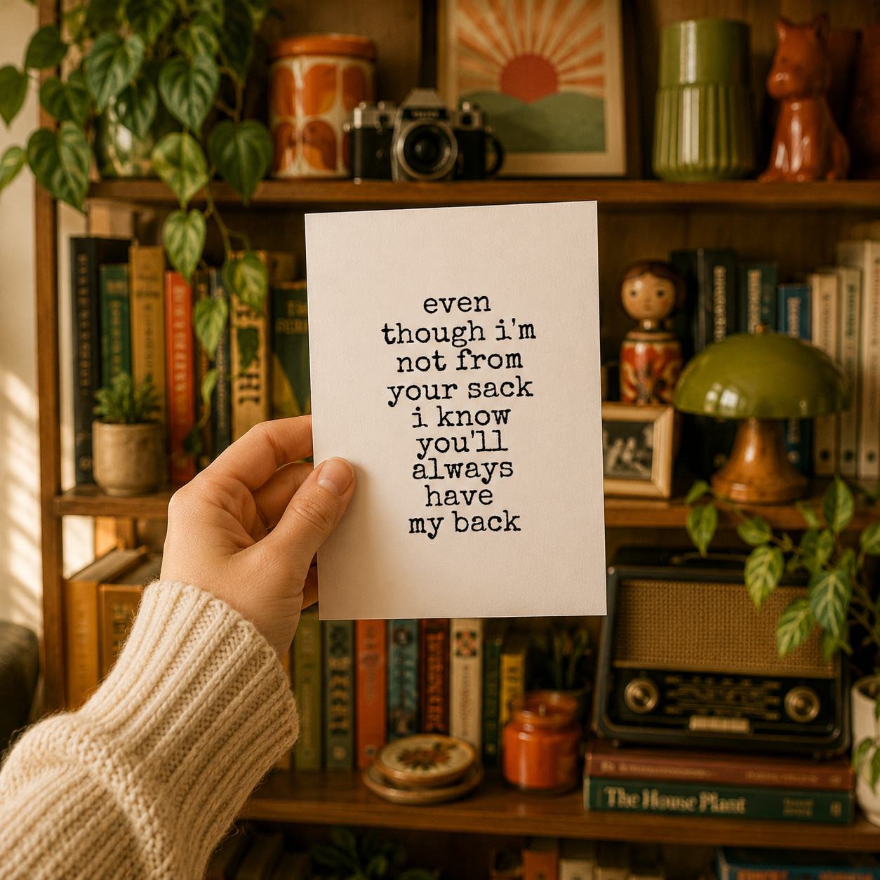 Funny Father's Day Card for Step Dad — Even Though I'm Not From Your Sack A2 Card