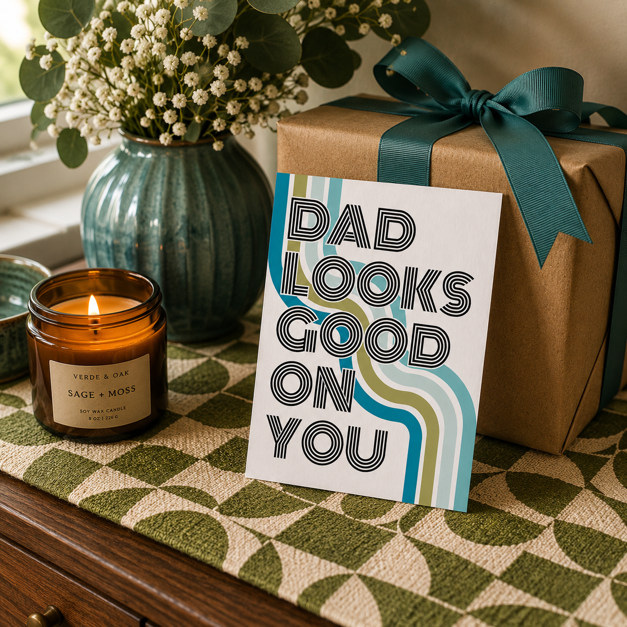 Funny Father's Day Card from Wife — Dad Looks Good on You A2 Card