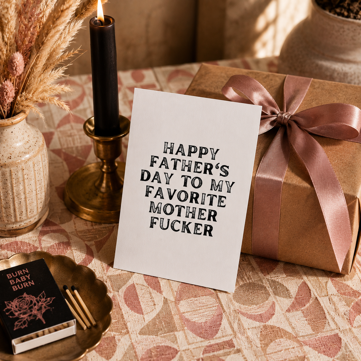 Funny Father's Day Card from Daughter or Son — Happy Father's Day Mother Fucker A2 Card
