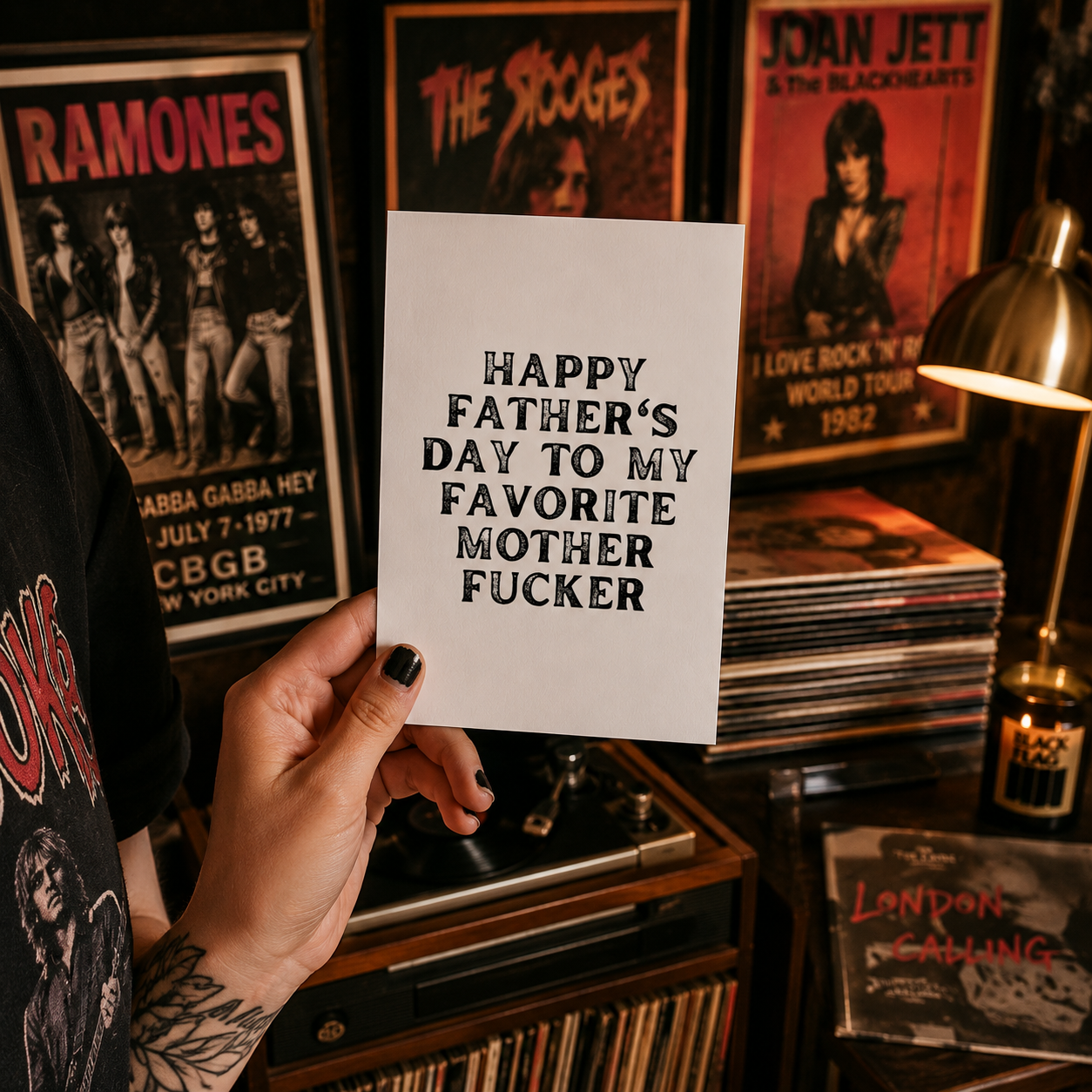 Funny Father's Day Card from Daughter or Son — Happy Father's Day Mother Fucker A2 Card