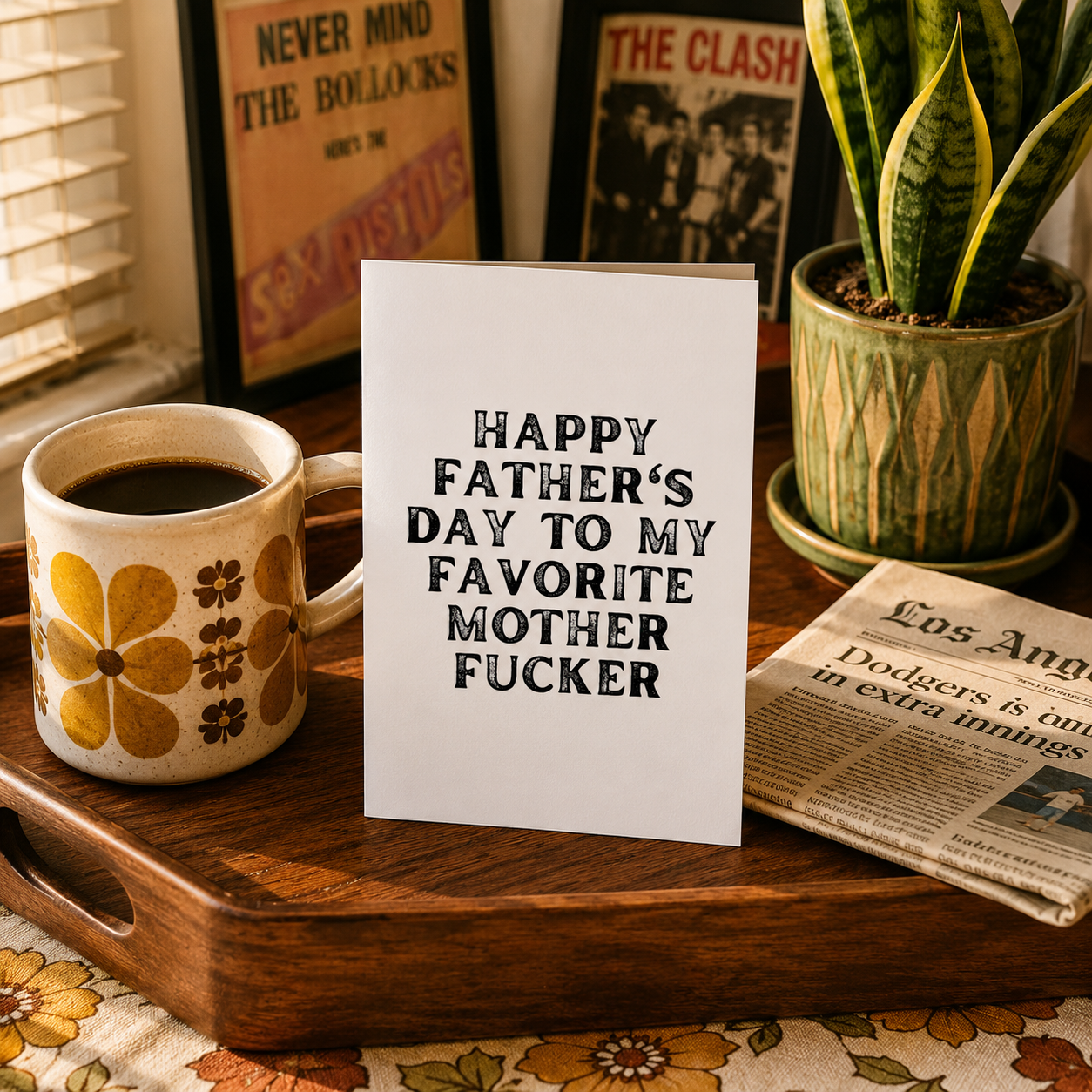 Funny Father's Day Card from Daughter or Son — Happy Father's Day Mother Fucker A2 Card