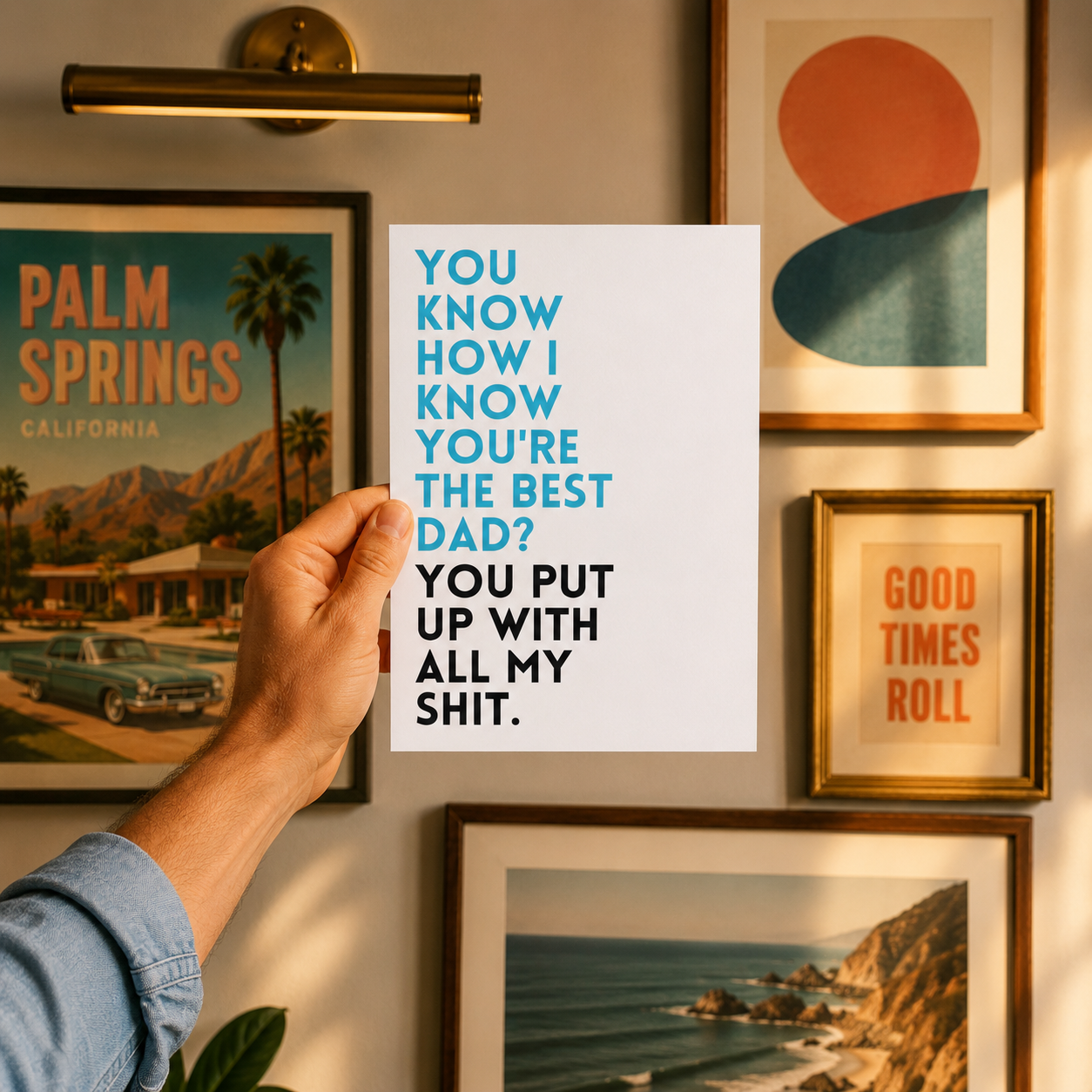 Funny Father's Day Card for Dad — You Put Up With All My Shit A2 Card