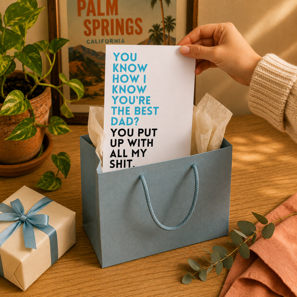 Funny Father's Day Card for Dad — You Put Up With All My Shit A2 Card