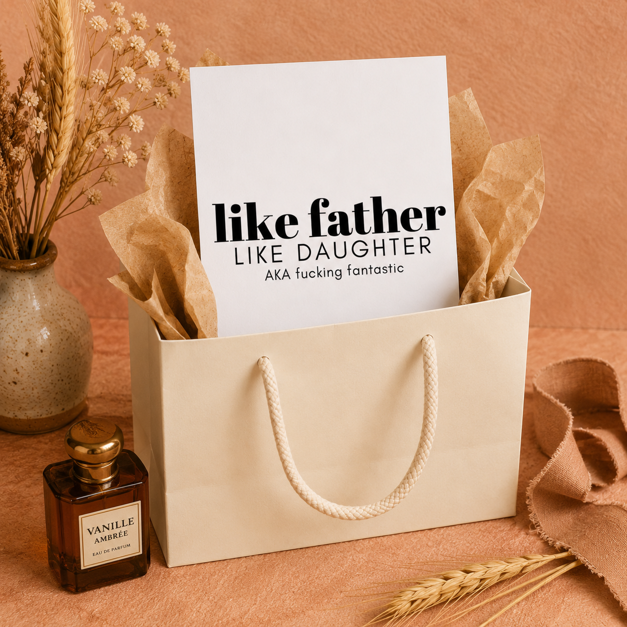 Funny Father's Day Card from Daughter — Like Father Like Daughter AKA Fucking Fantastic A2 Card