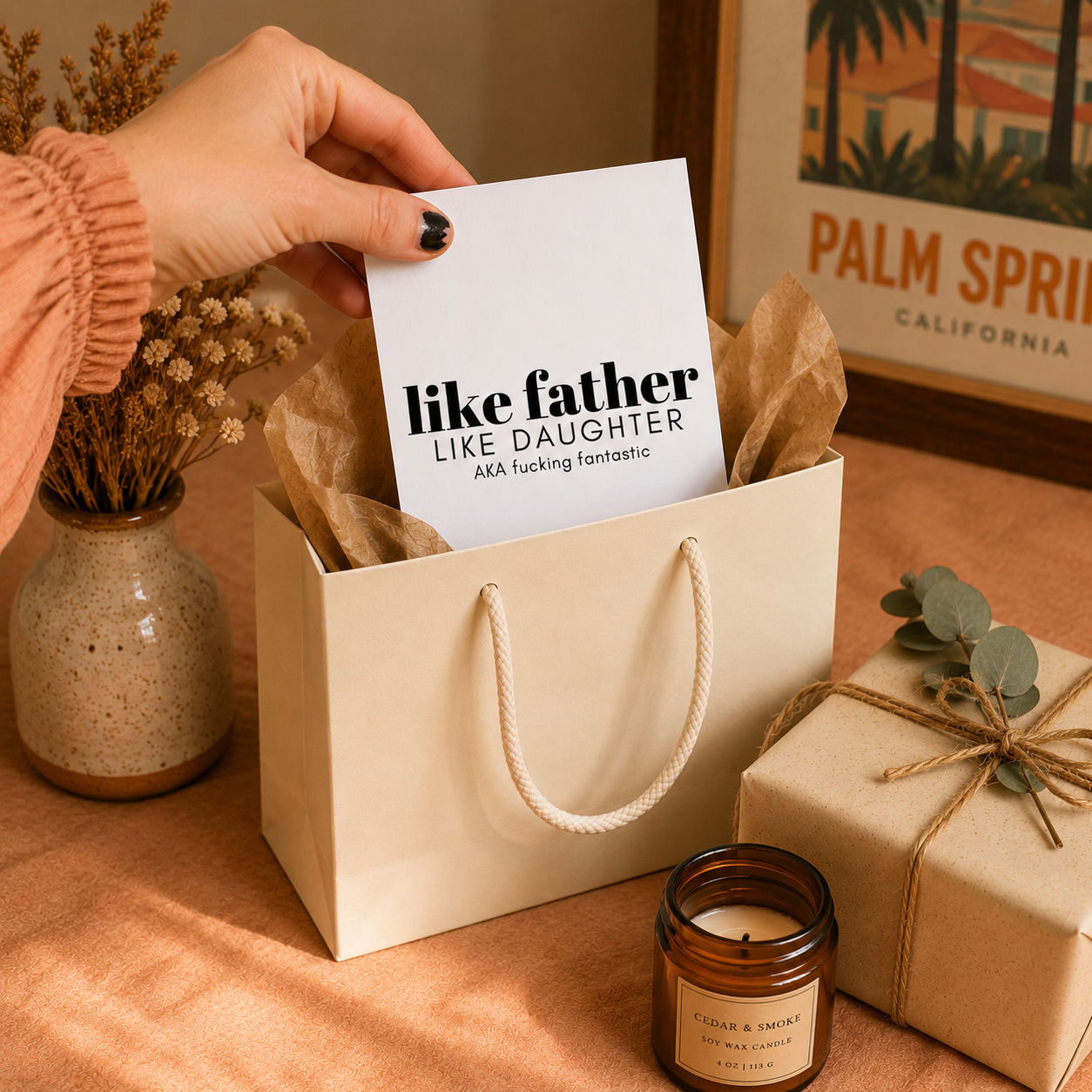 Funny Father's Day Card from Daughter — Like Father Like Daughter AKA Fucking Fantastic A2 Card