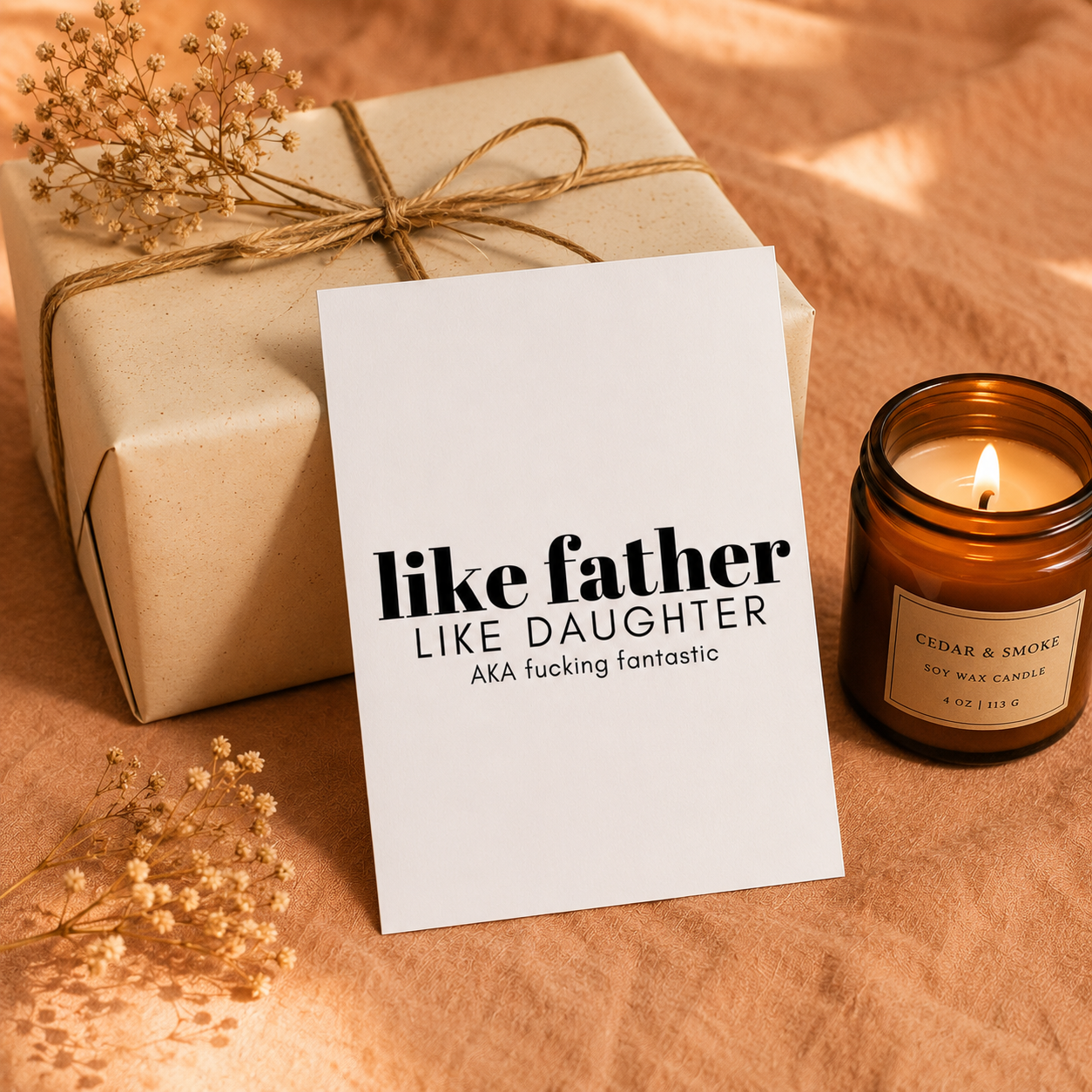 Funny Father's Day Card from Daughter — Like Father Like Daughter AKA Fucking Fantastic A2 Card
