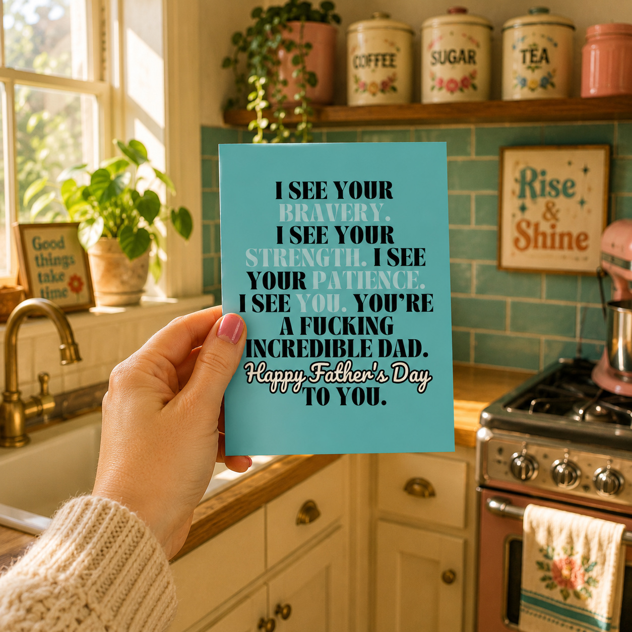 Sweet Father's Day Card for Dad — You're a Fucking Incredible Dad A2 Card