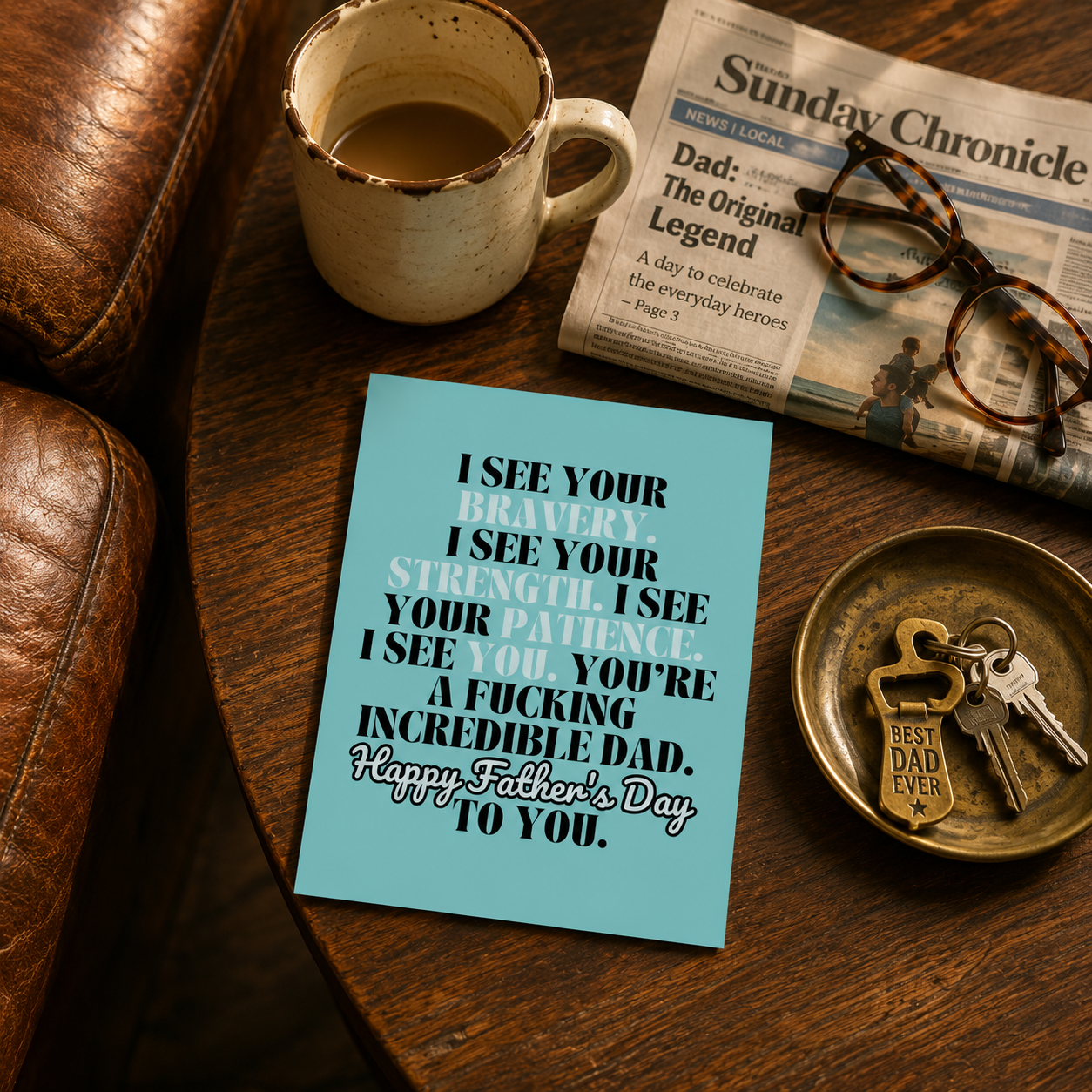 Sweet Father's Day Card for Dad — You're a Fucking Incredible Dad A2 Card
