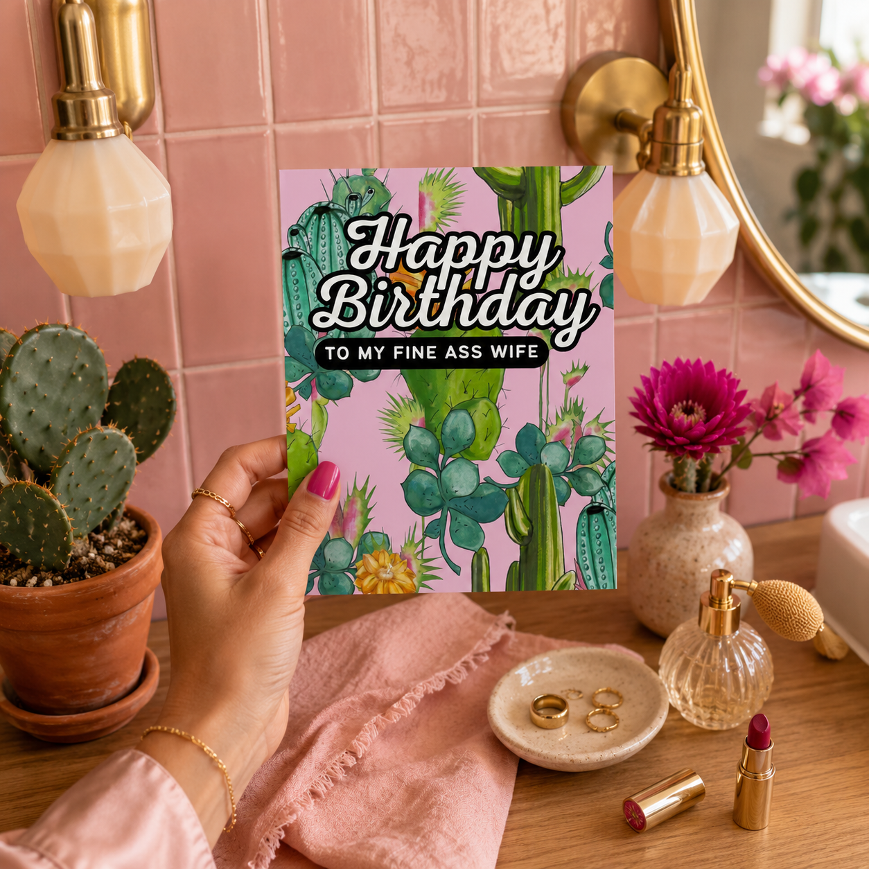 Happy Birthday To My Fine Ass Wife Card