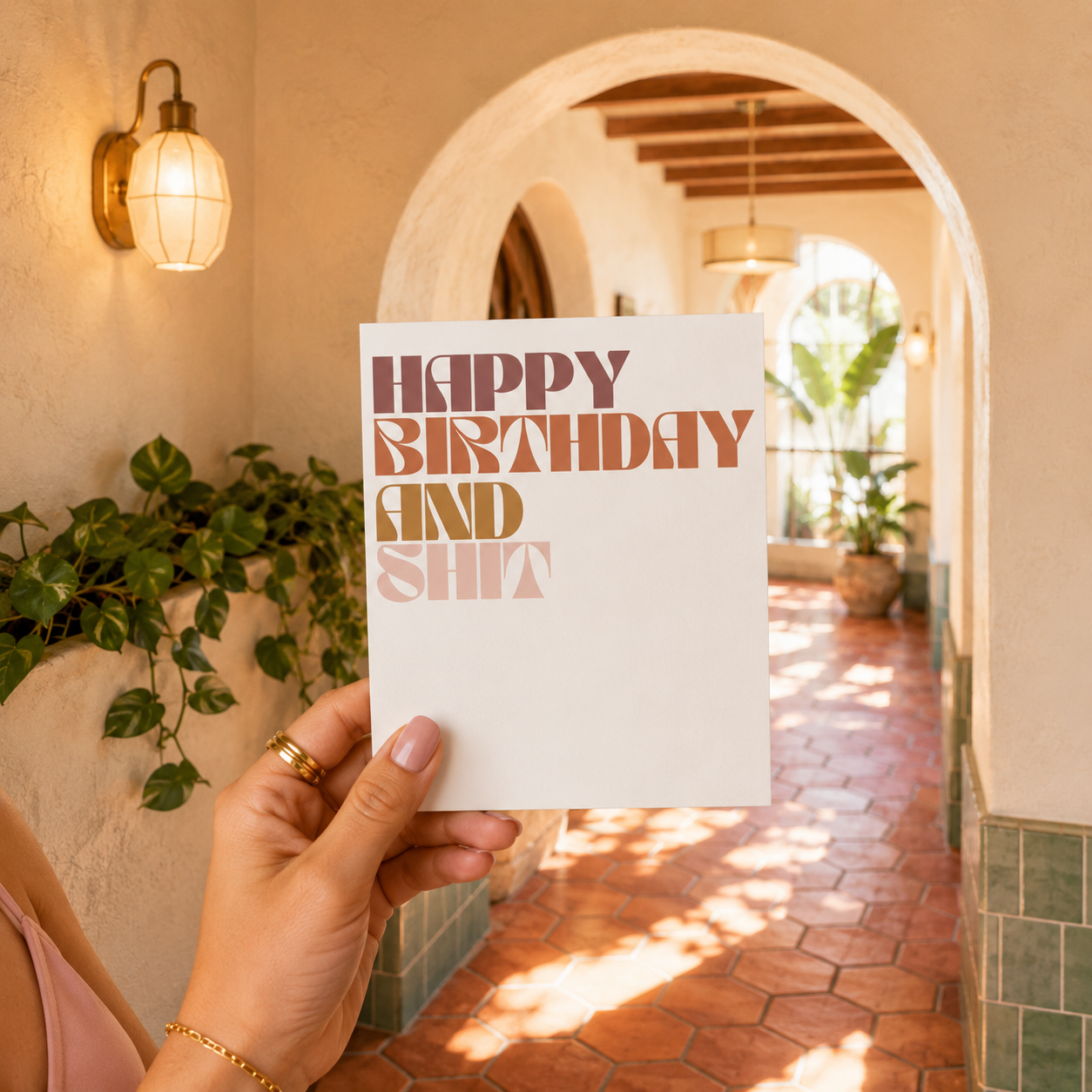 Funny Birthday Card for Best Friend — Happy Birthday and Shit A2 Card