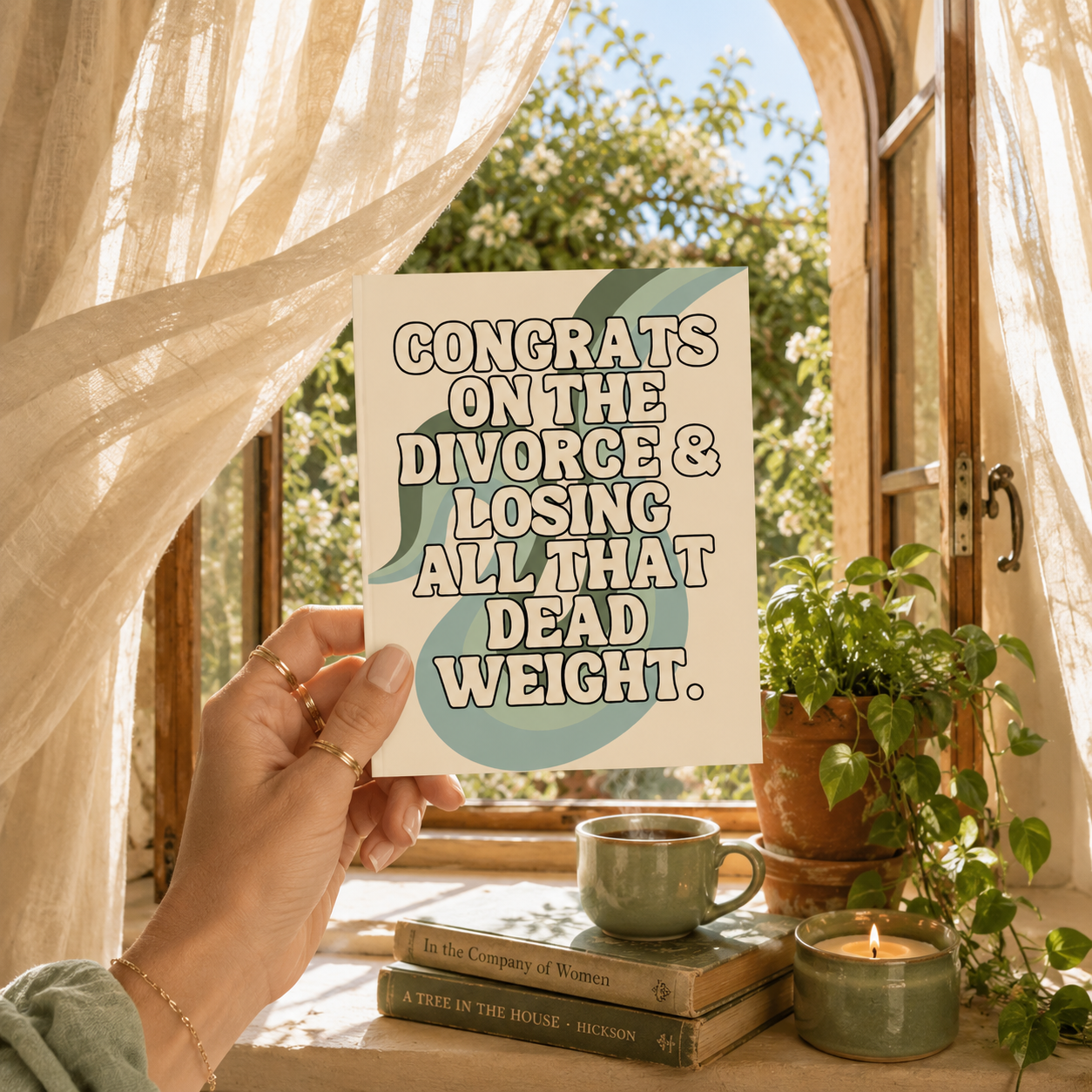 Funny Divorce Card — Congrats on the Divorce Not All Endings Are Sad A2 Card