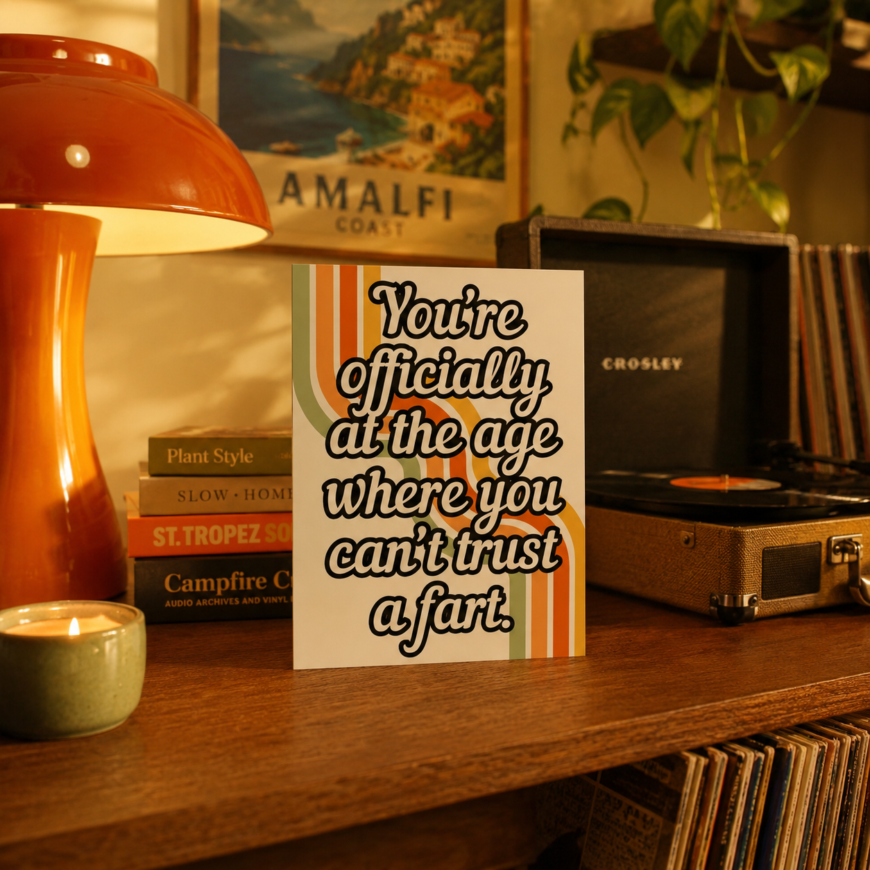 Funny Milestone Birthday Card — Can't Trust a Fart A2 Card