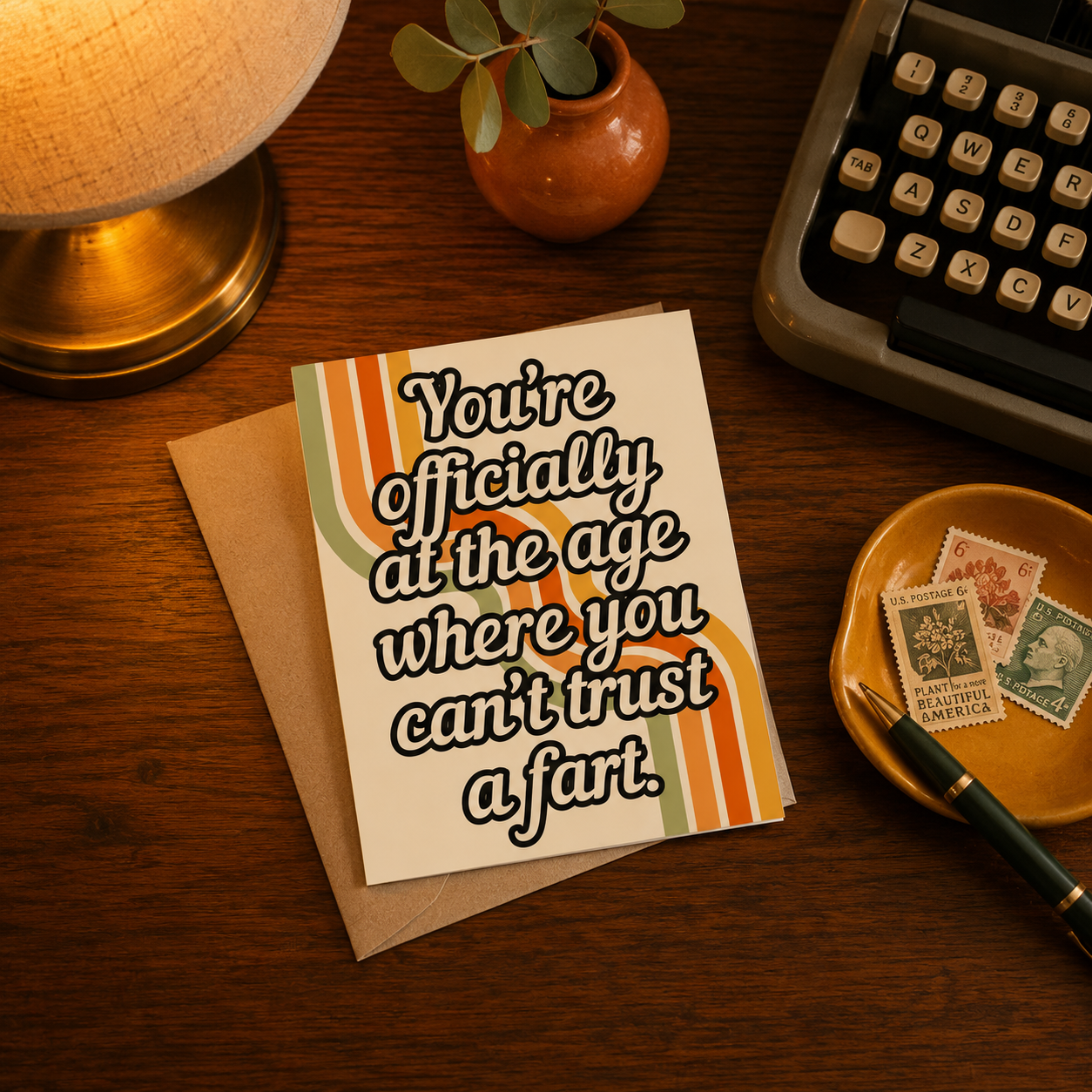 Funny Milestone Birthday Card — Can't Trust a Fart A2 Card