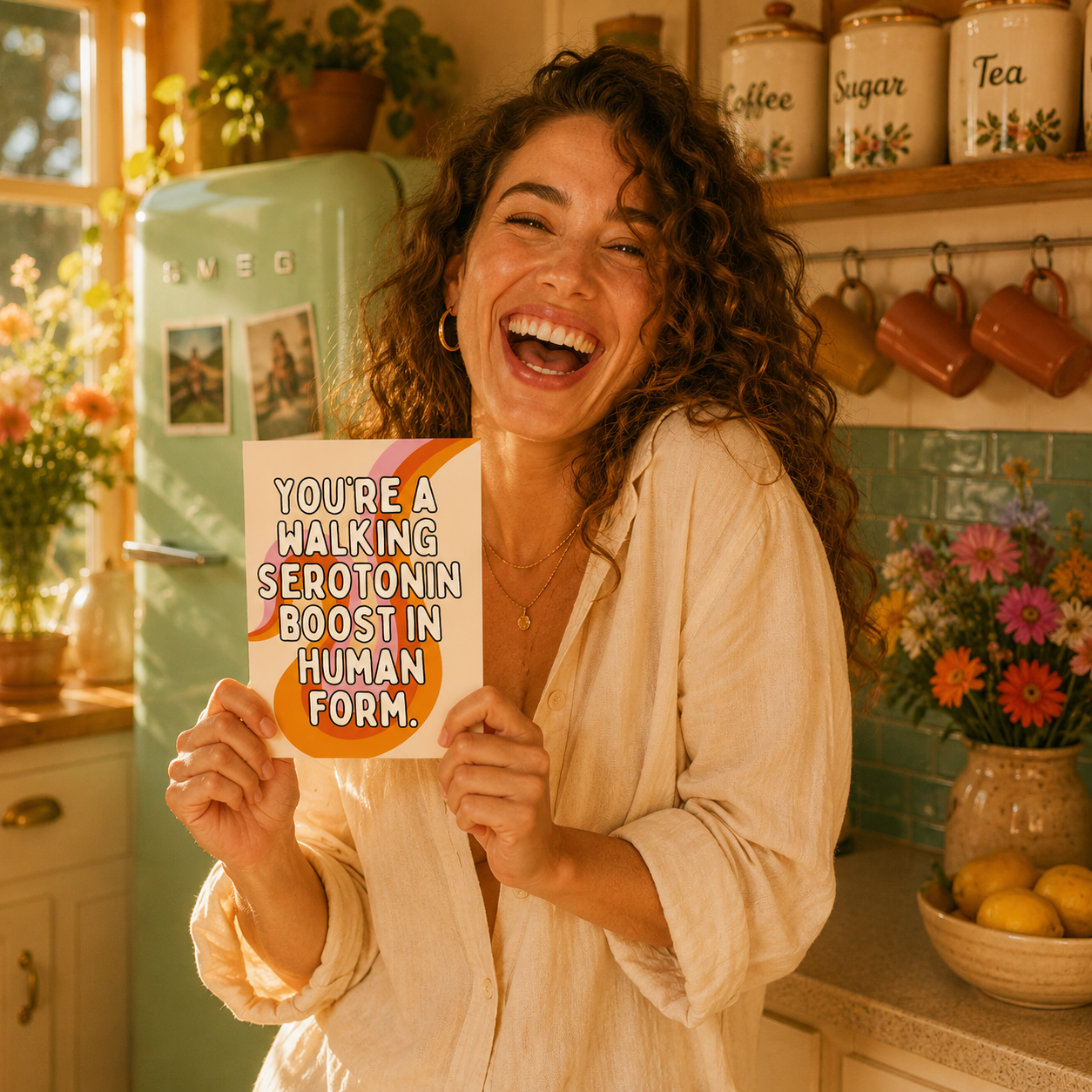 Funny Compliment Card — You're a Walking Serotonin Boost A2 Card
