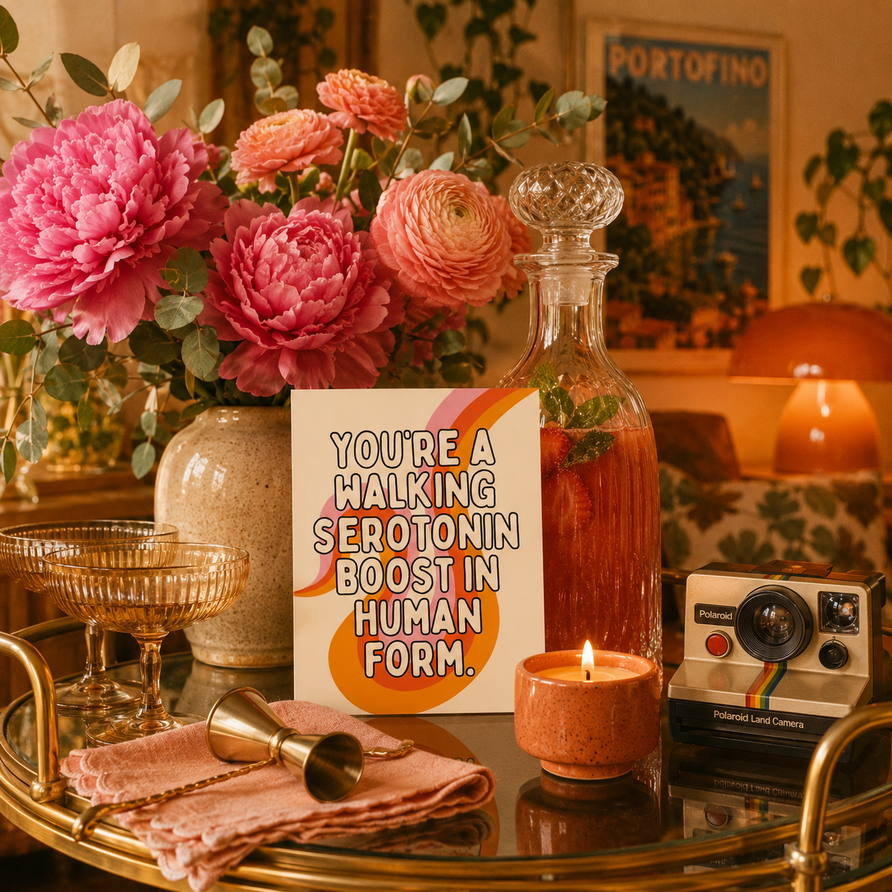 Funny Compliment Card — You're a Walking Serotonin Boost A2 Card