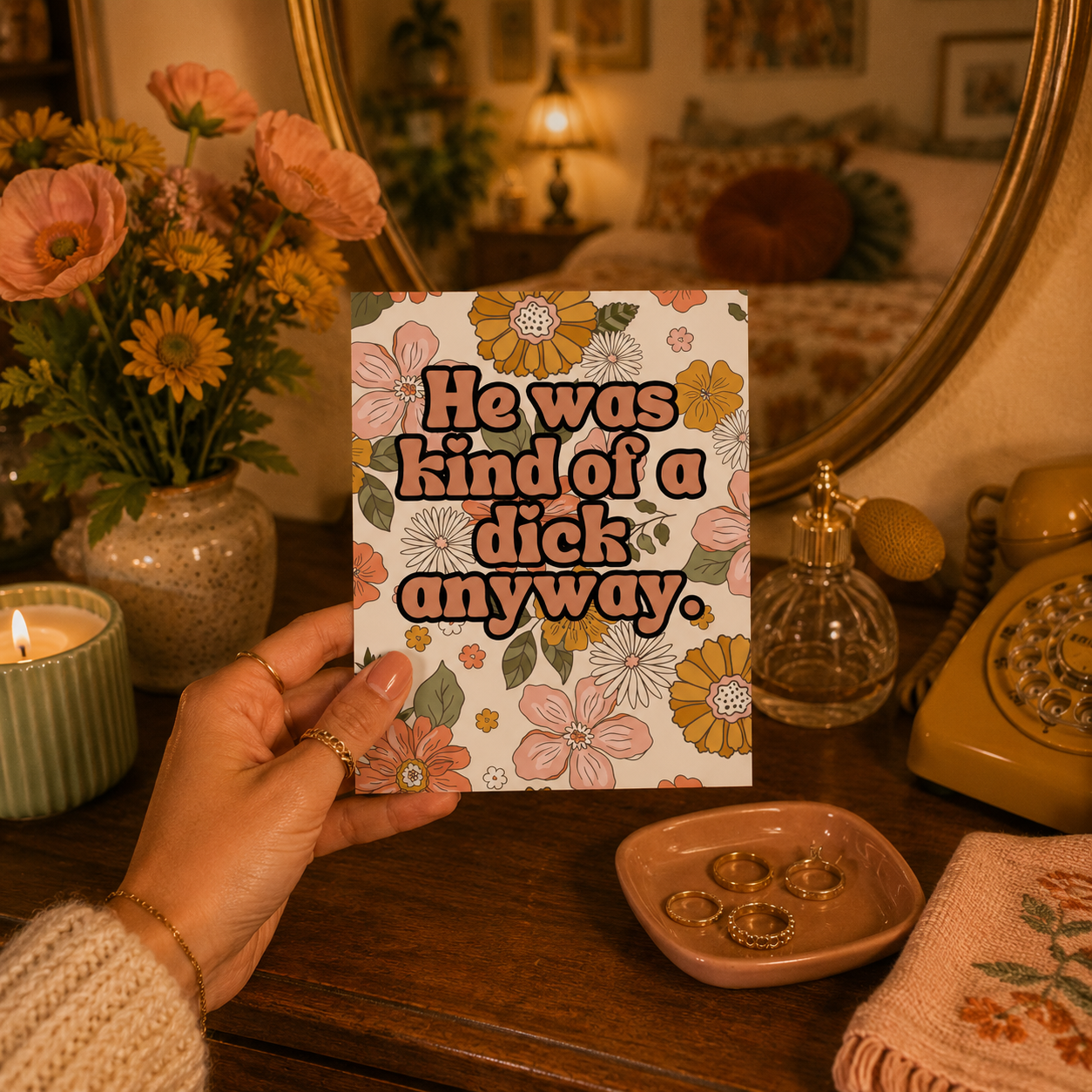 Funny Breakup Card for Her — He Was a Dick Anyway A2 Card