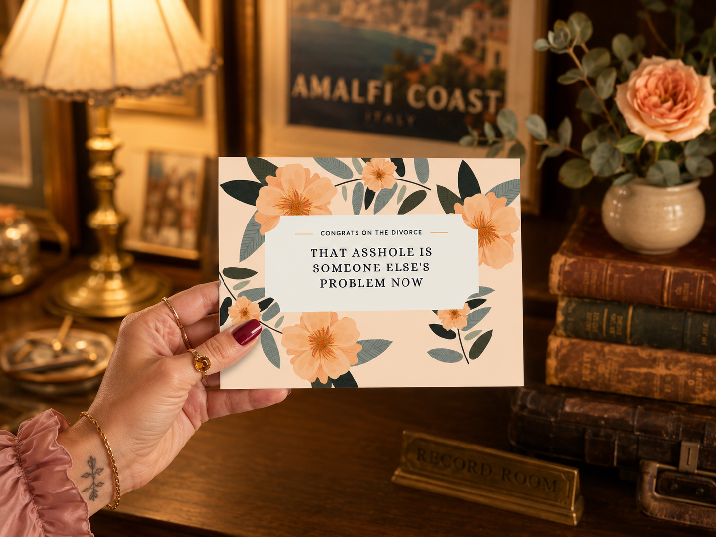 Funny Divorce Card — Someone Else's Problem Now Congratulations A2 Card