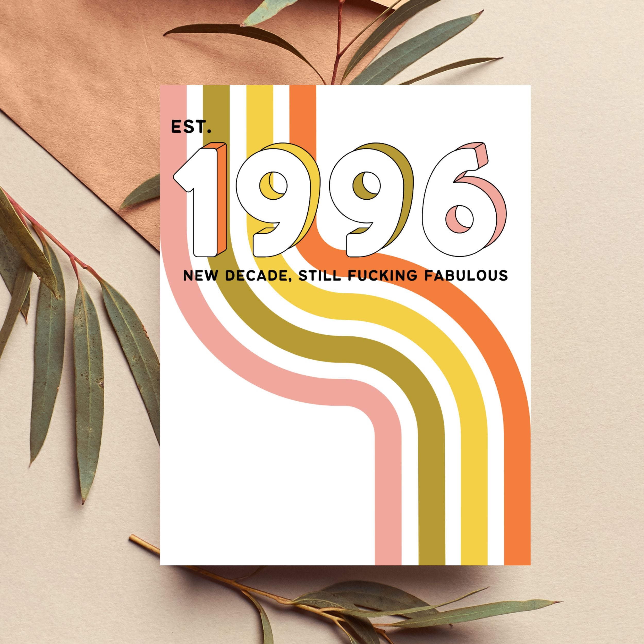 30th Birthday Card EST 1996