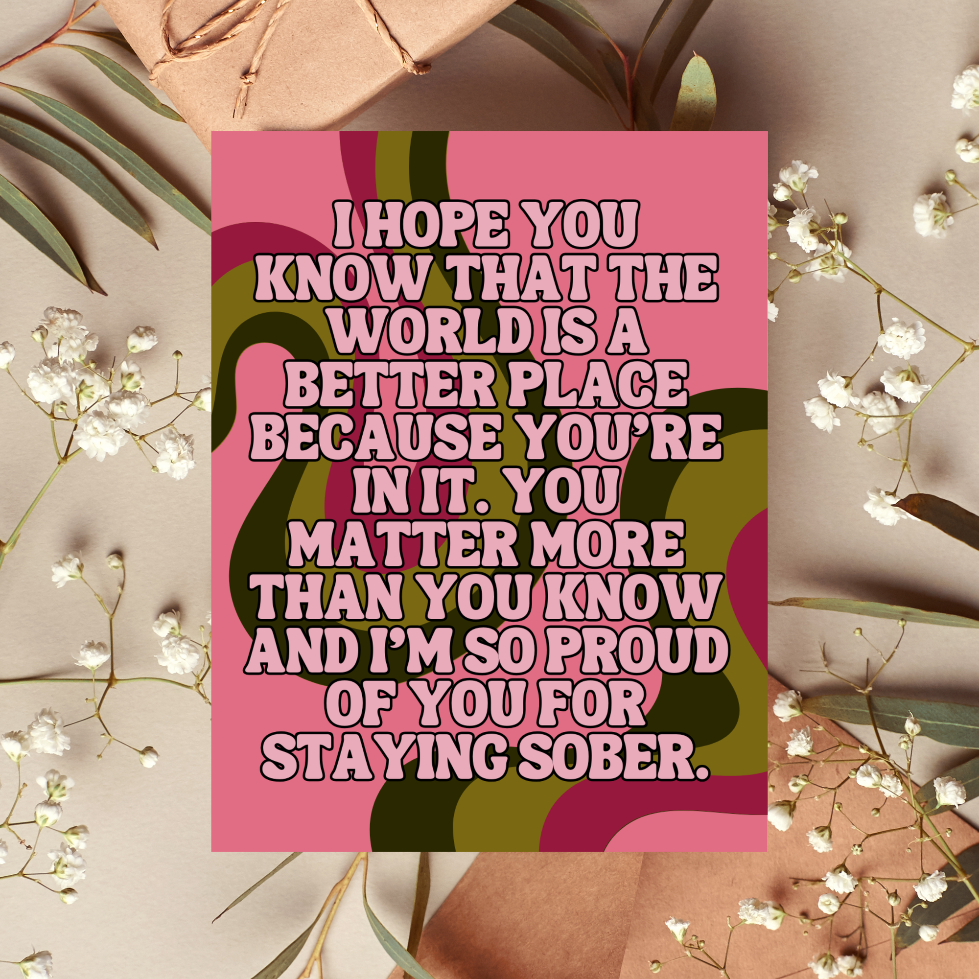 Sobriety Card | Recovery Encouragement Card | Proud of You Card