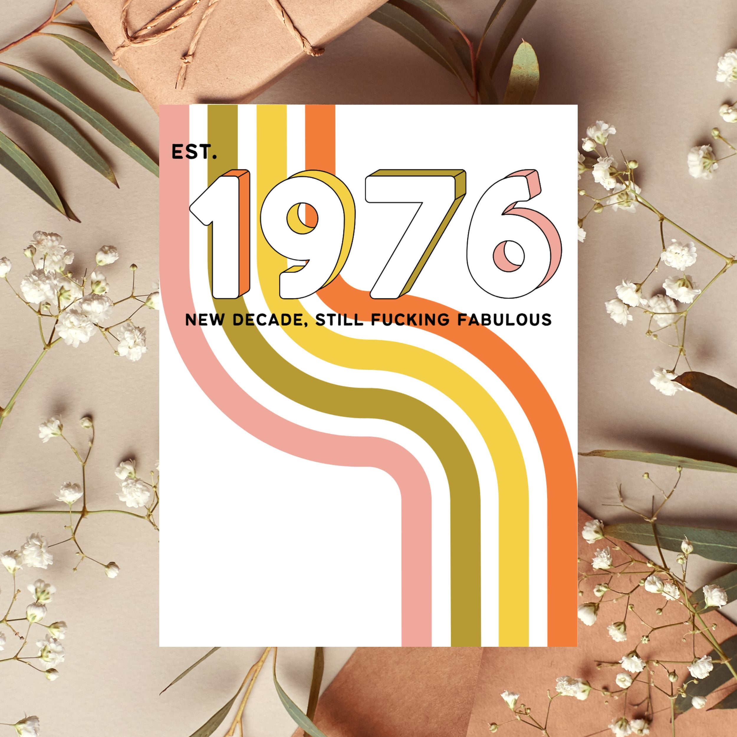 50th Birthday Card Est. 1976 Birthday Card