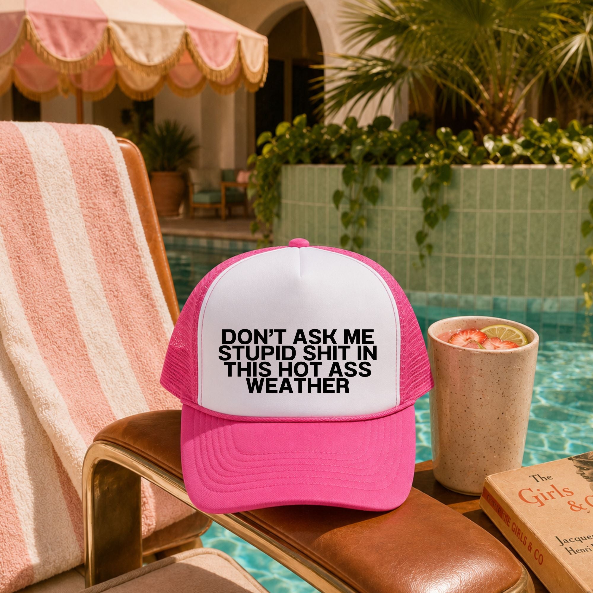 Funny Summer Trucker Hat — Hot Ass Weather Otto Hat Gift for Her