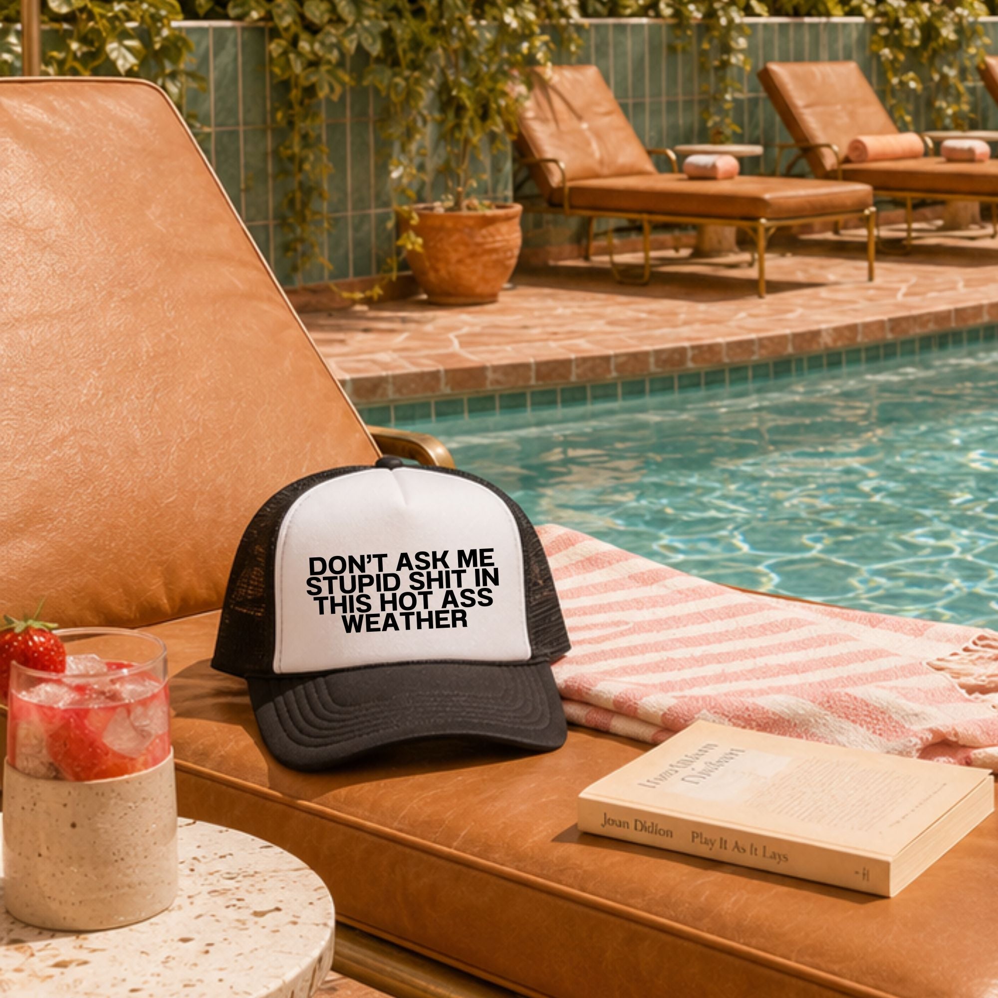 Funny Summer Trucker Hat — Hot Ass Weather Otto Hat Gift for Her