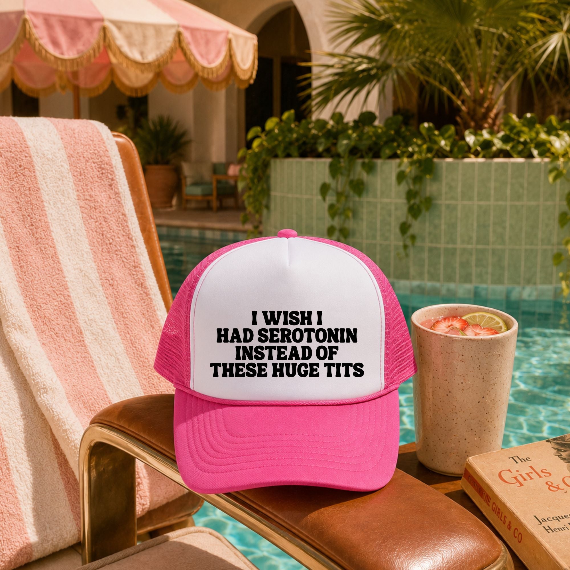 Funny Trucker Hat — No Serotonin Huge Tits Otto Hat Gift for Her