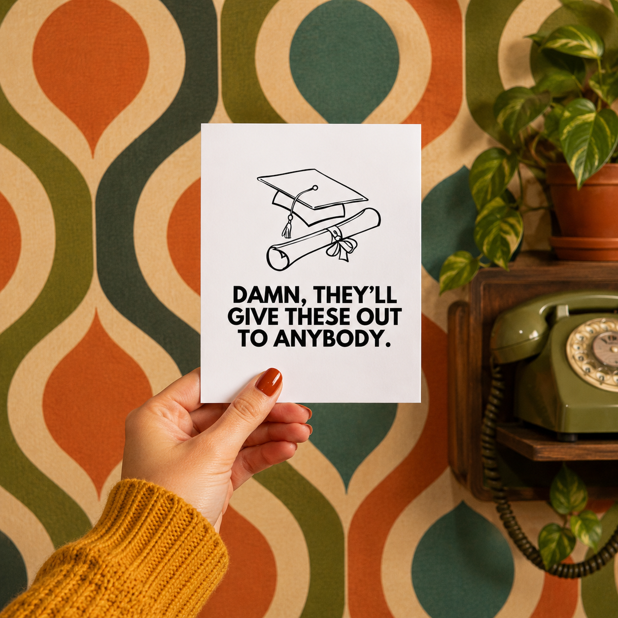 Funny Sarcastic Graduation Card — Snarky Congrats Grad A2 Card