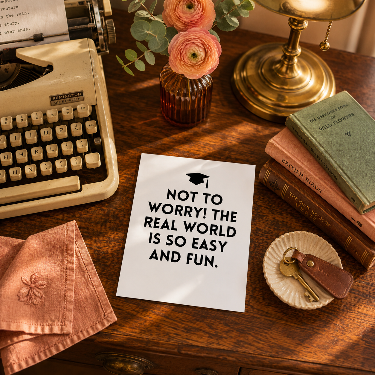 Funny Sarcastic Graduation Card — The Real World Is So Easy and Fun A2 Card