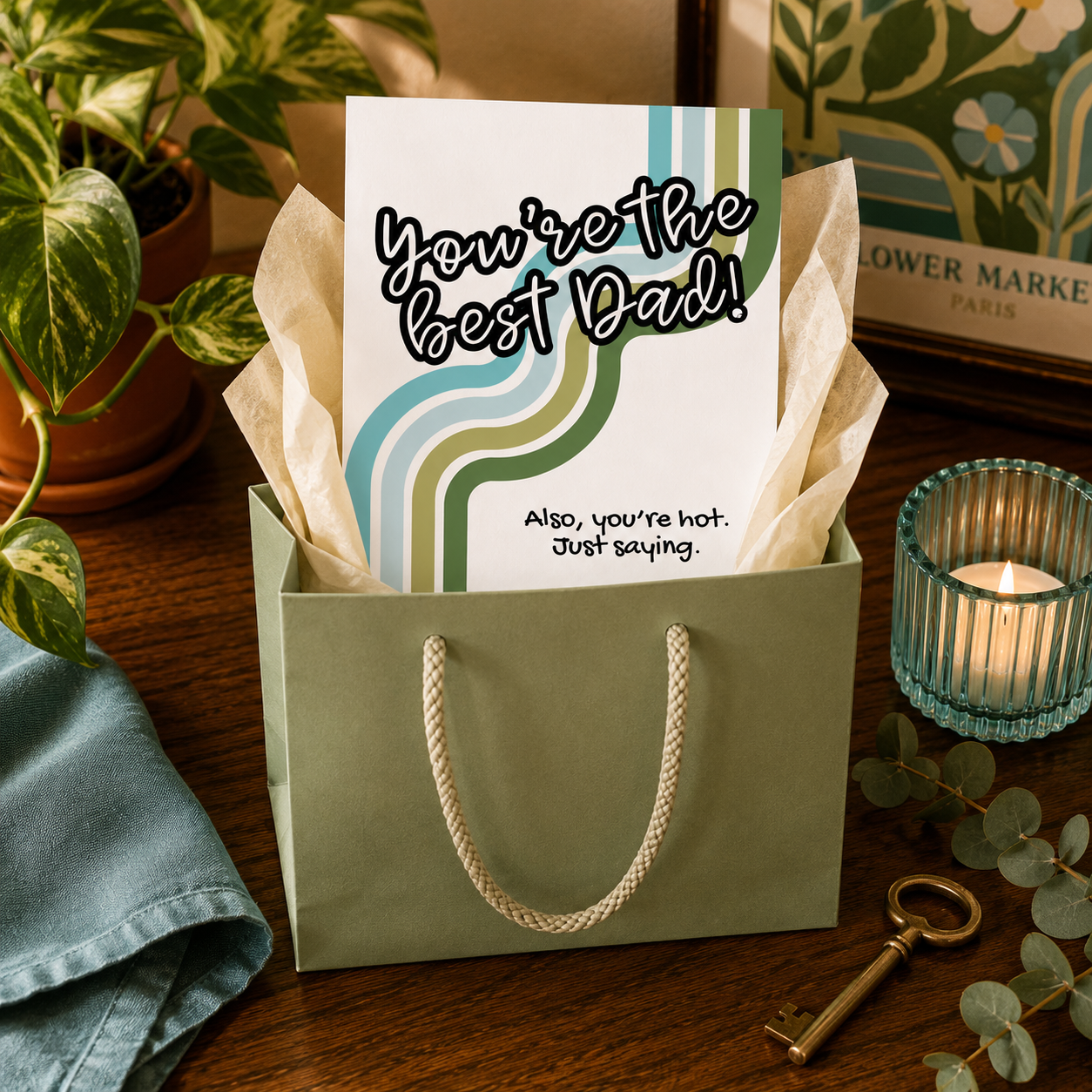 Funny Father's Day Card from Wife or Girlfriend — You're Hot A2 Card