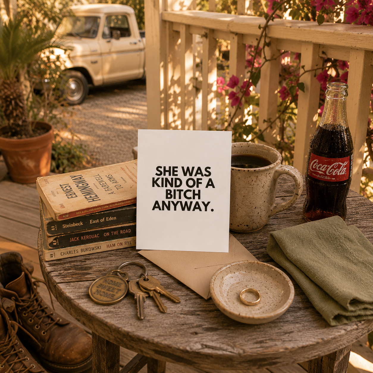 Funny Breakup Card for Him — She Was Kind of a Bitch Anyway A2 Card