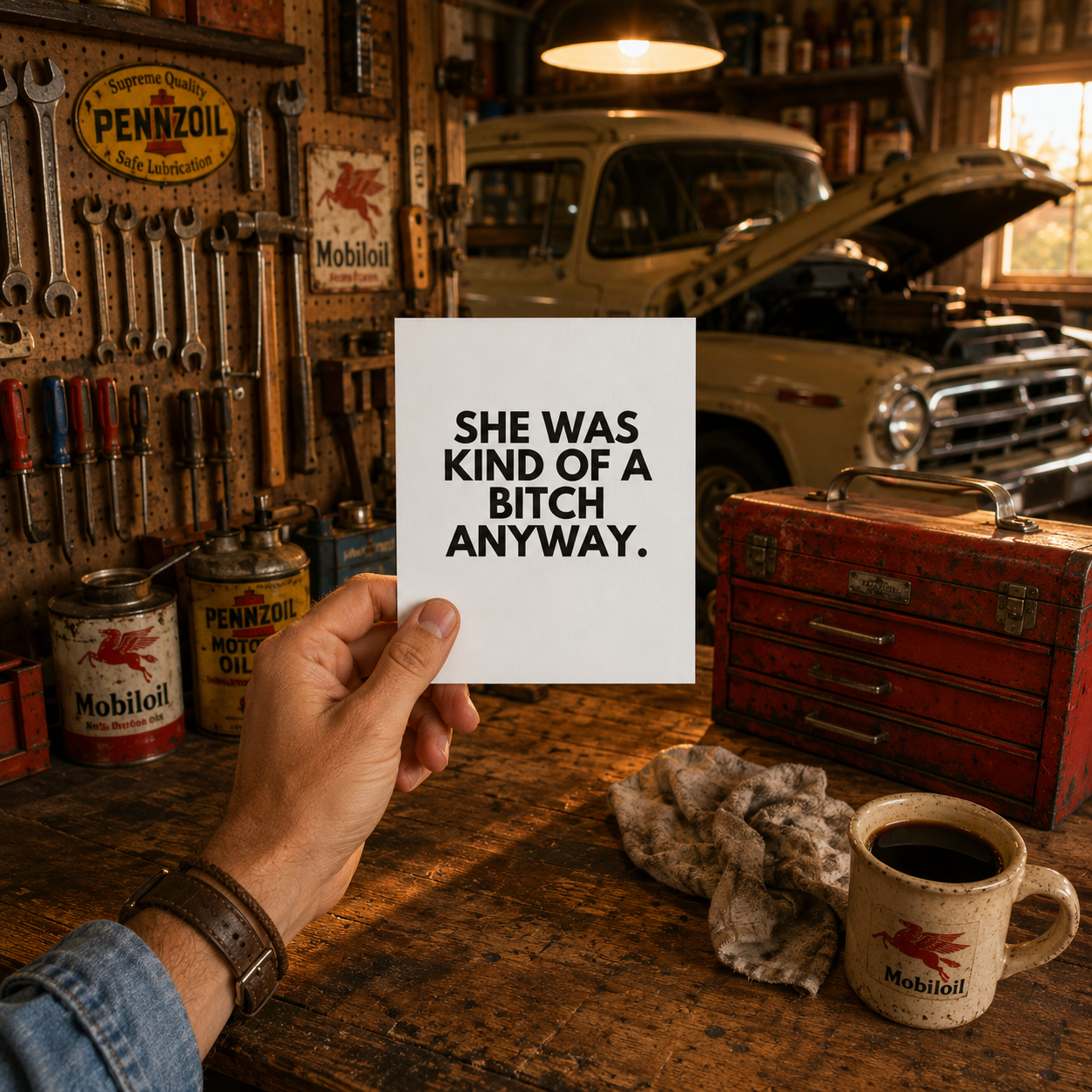 Funny Breakup Card for Him — She Was Kind of a Bitch Anyway A2 Card