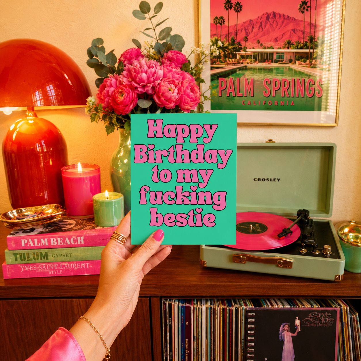 Funny Birthday Card for Best Friend — Happy Birthday to My Fucking Bestie A2 Card