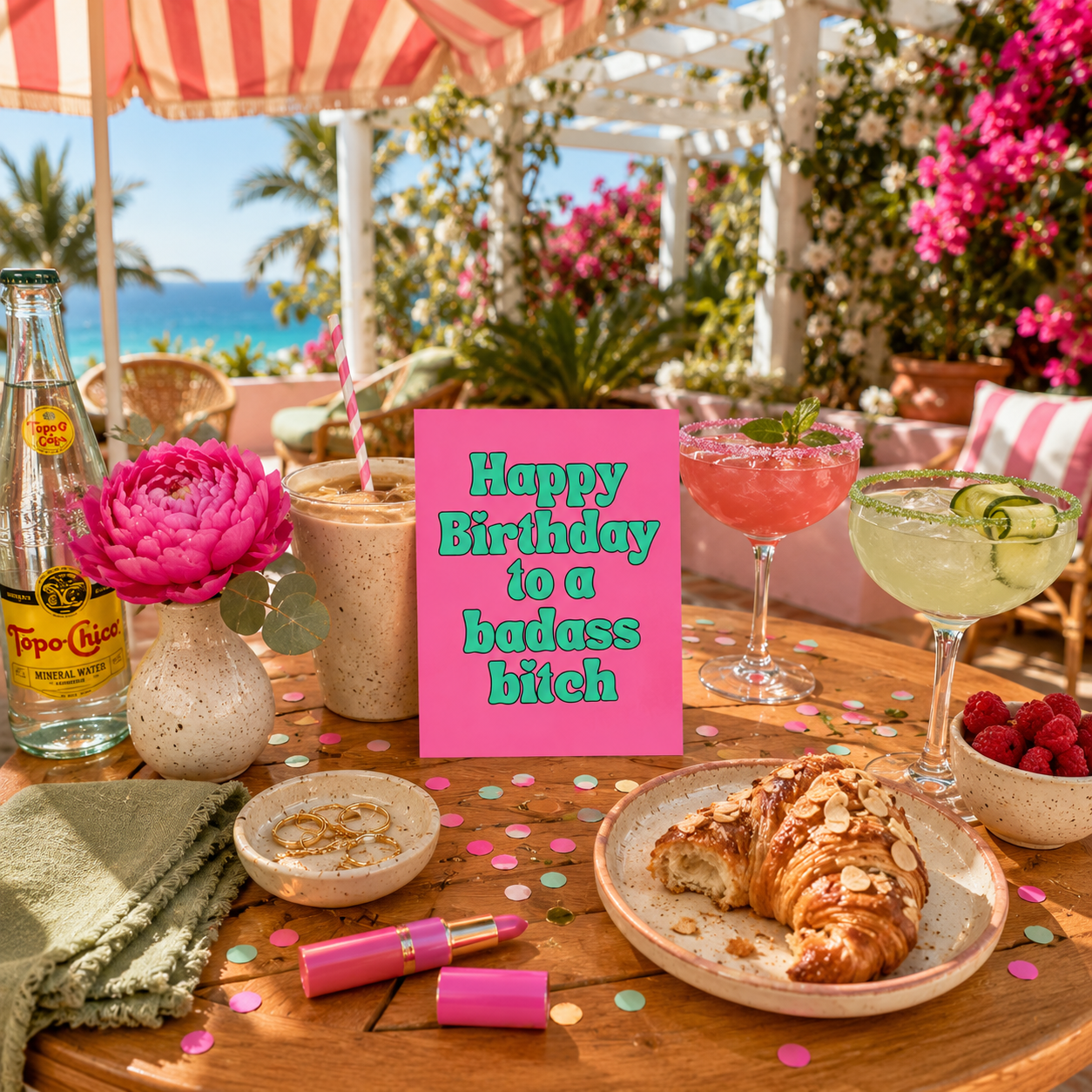 Funny Birthday Card for Her — Happy Birthday to a Badass Bitch A2 Card