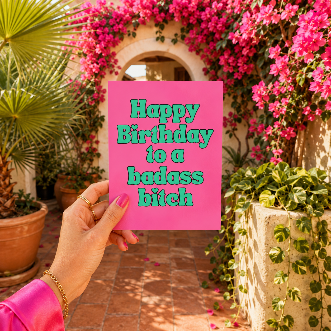 Funny Birthday Card for Her — Happy Birthday to a Badass Bitch A2 Card