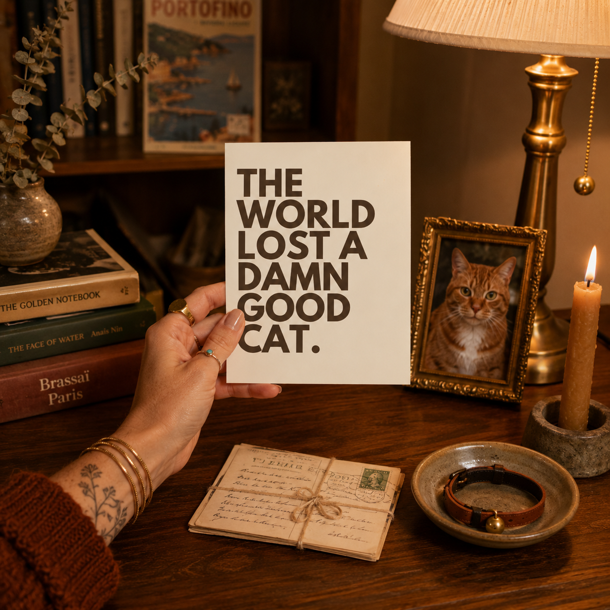 Cat Loss Sympathy Card — In Loving Memory of Your Cat A2 Card