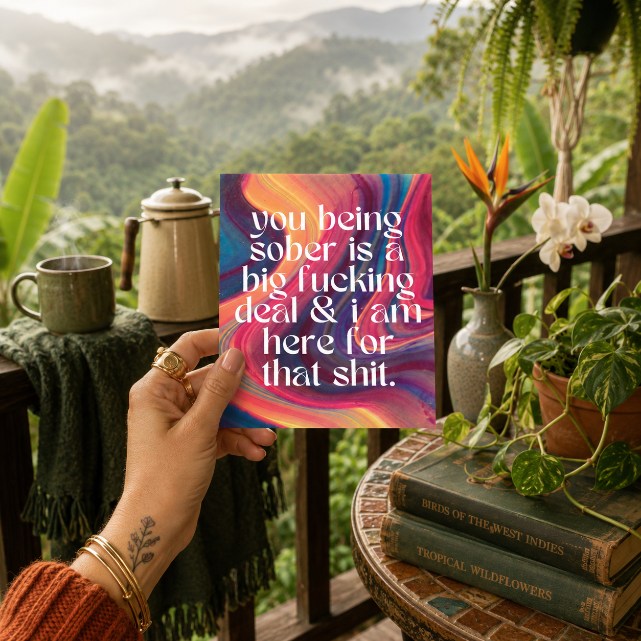 Funny Sobriety Card — Proud of You for Staying Sober A2 Card