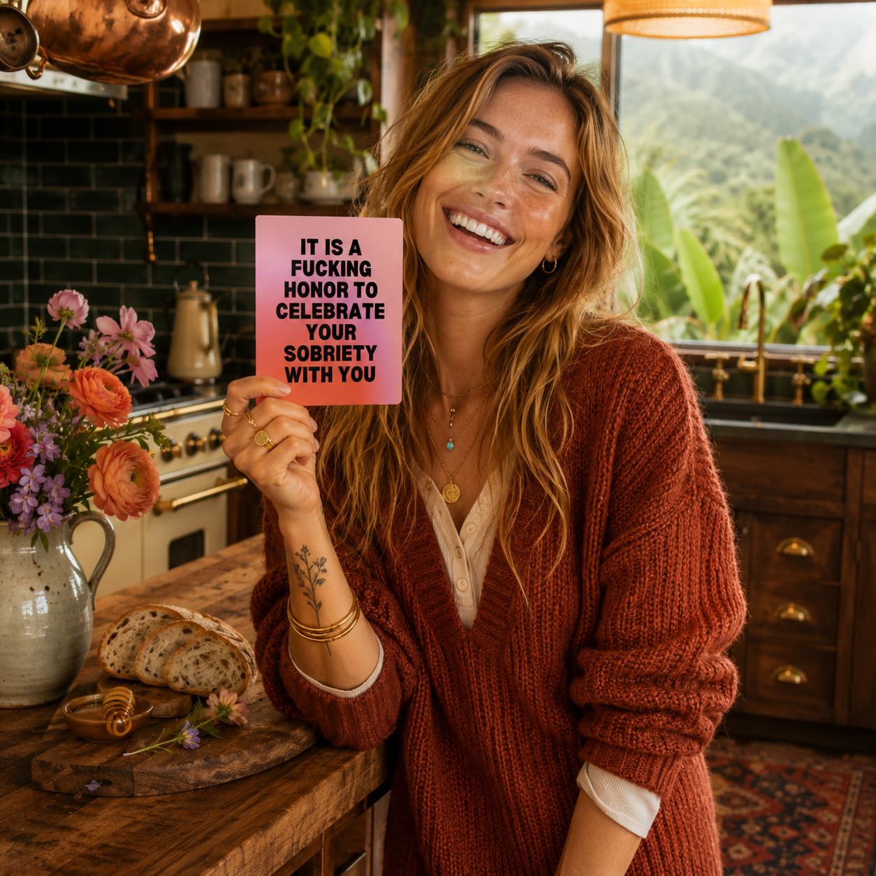 Funny Sobriety Card — It Is a Fucking Honor to Celebrate Sobriety With You A2 Card
