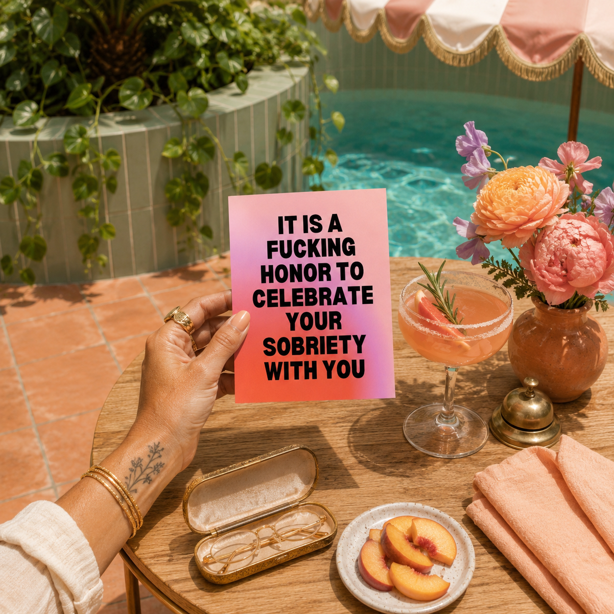 Funny Sobriety Card — It Is a Fucking Honor to Celebrate Sobriety With You A2 Card