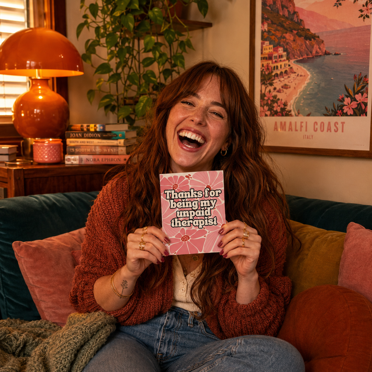 Funny Thank You Card for Best Friend — Unpaid Therapist A2 Card