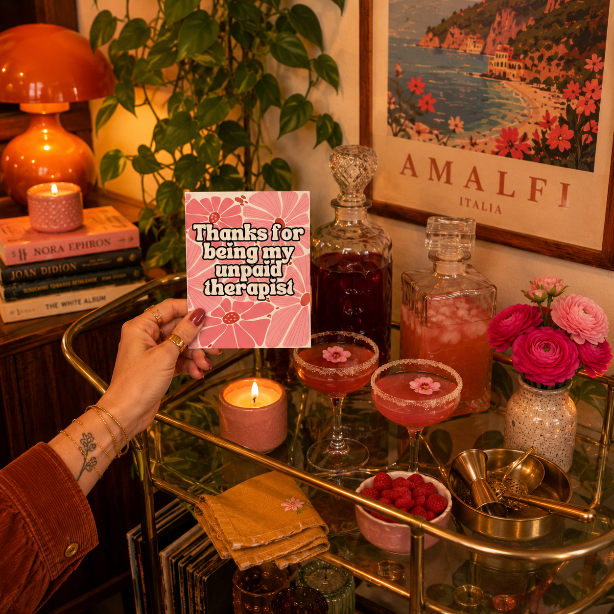 Funny Thank You Card for Best Friend — Unpaid Therapist A2 Card