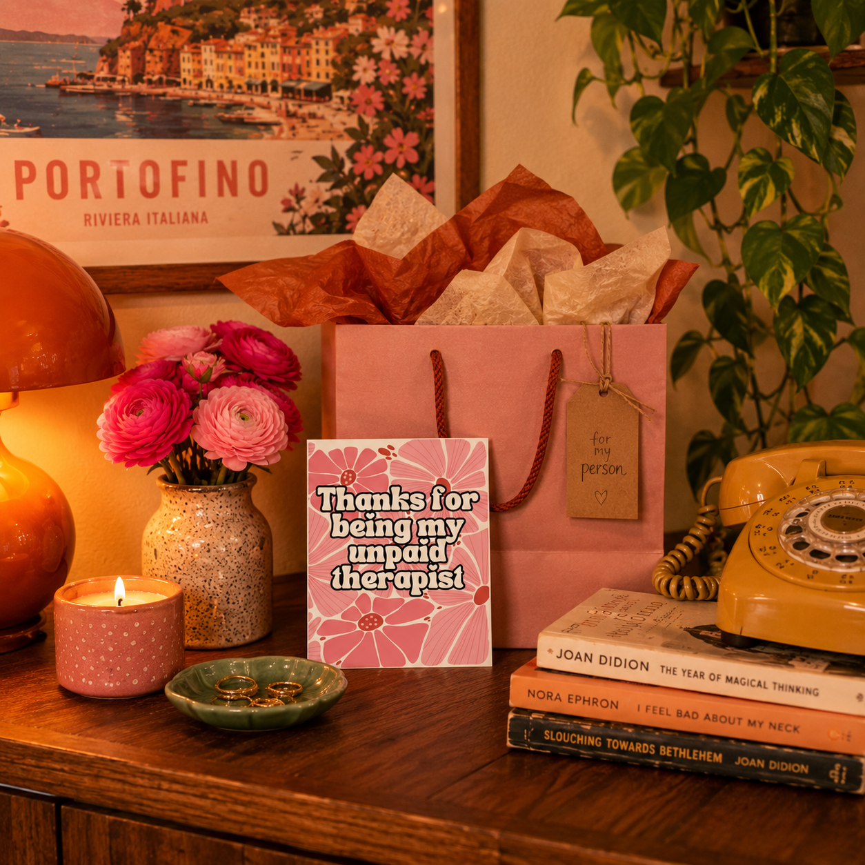 Funny Thank You Card for Best Friend — Unpaid Therapist A2 Card