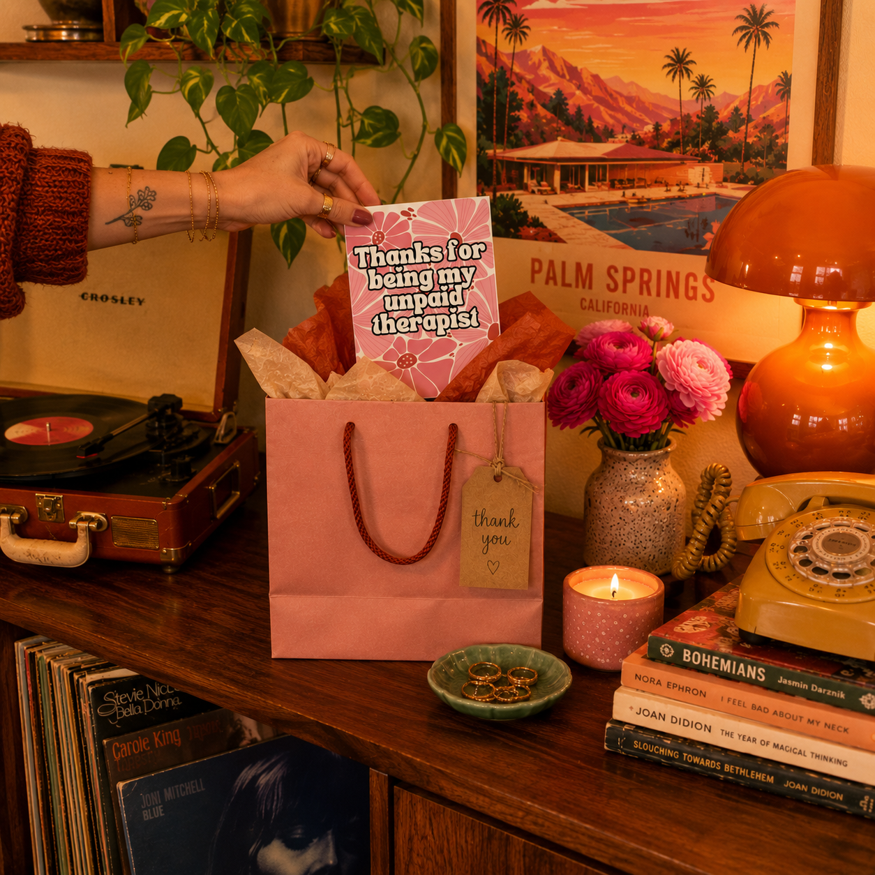 Funny Thank You Card for Best Friend — Unpaid Therapist A2 Card