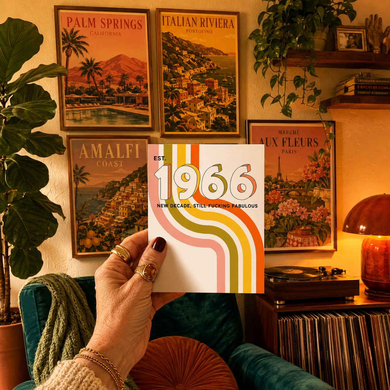 Funny 60th Birthday Card — Est 1966 New Decade Still Fucking Fabulous A2 Card
