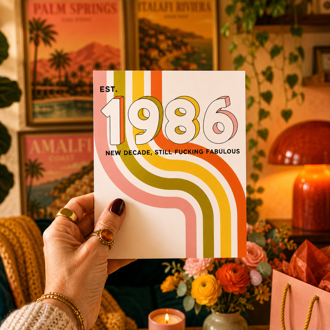 Funny 40th Birthday Card — Est 1986 New Decade Still Fucking Fabulous A2 Card