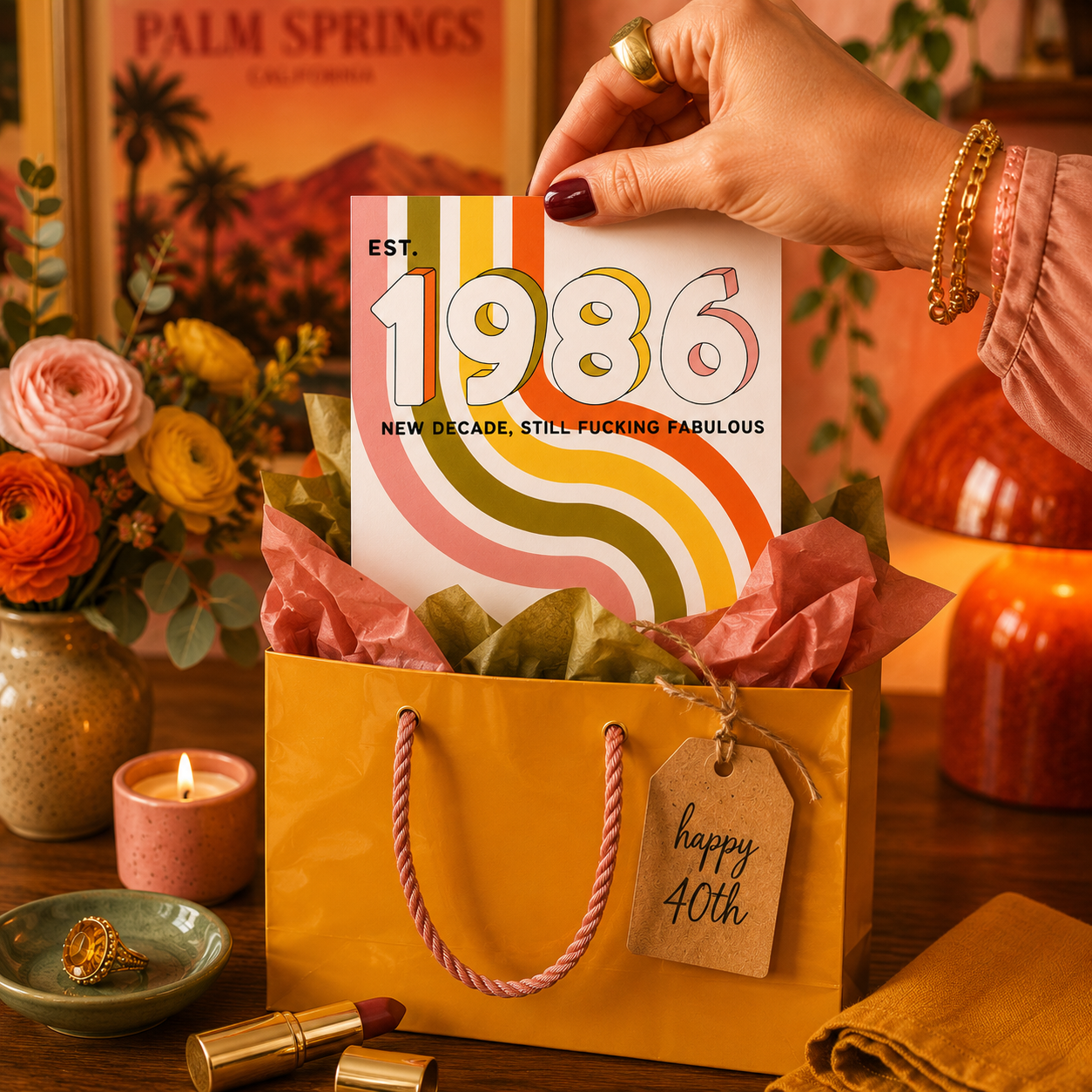 Funny 40th Birthday Card — Est 1986 New Decade Still Fucking Fabulous A2 Card