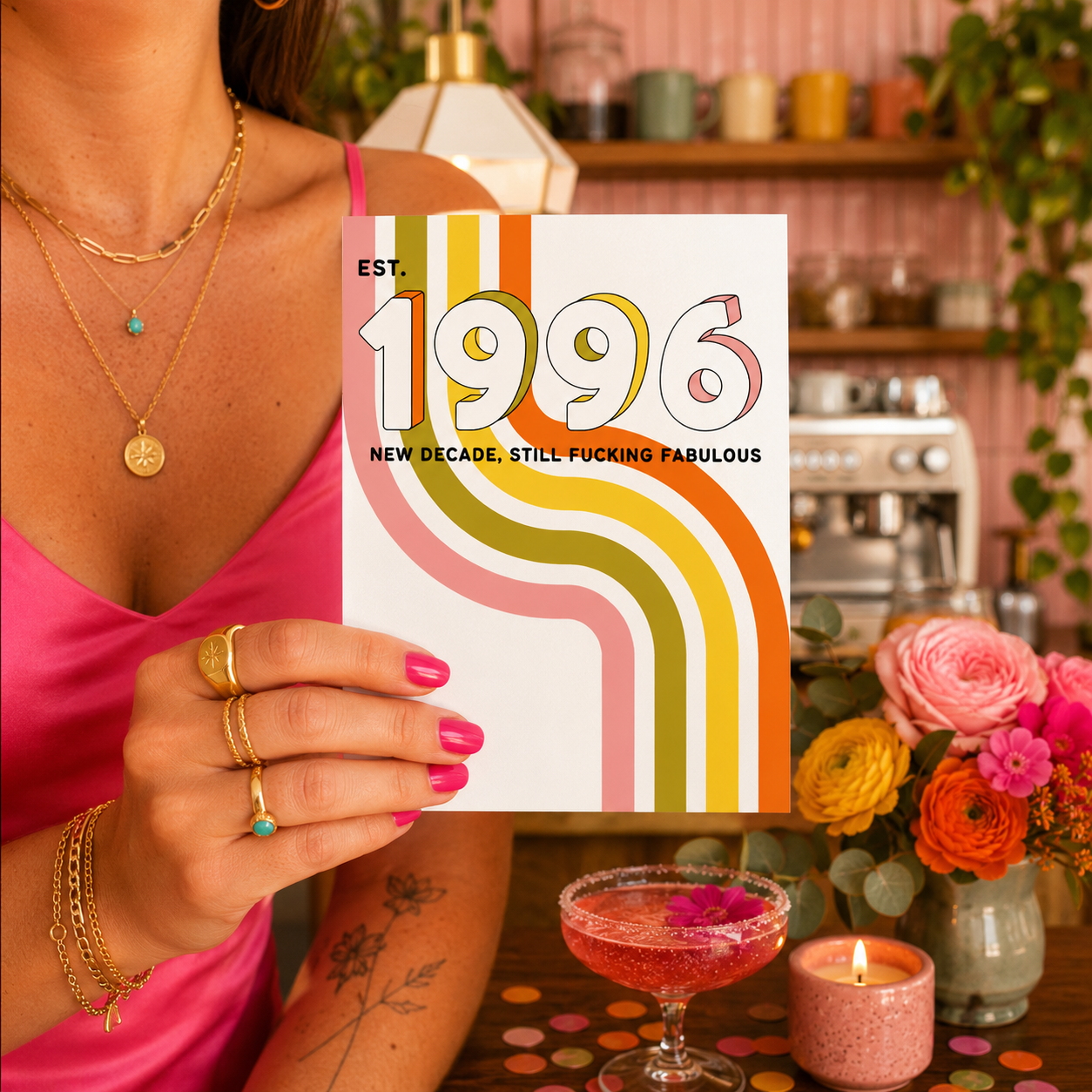 Funny 30th Birthday Card — Est 1996 New Decade Still Fucking Fabulous A2 Card